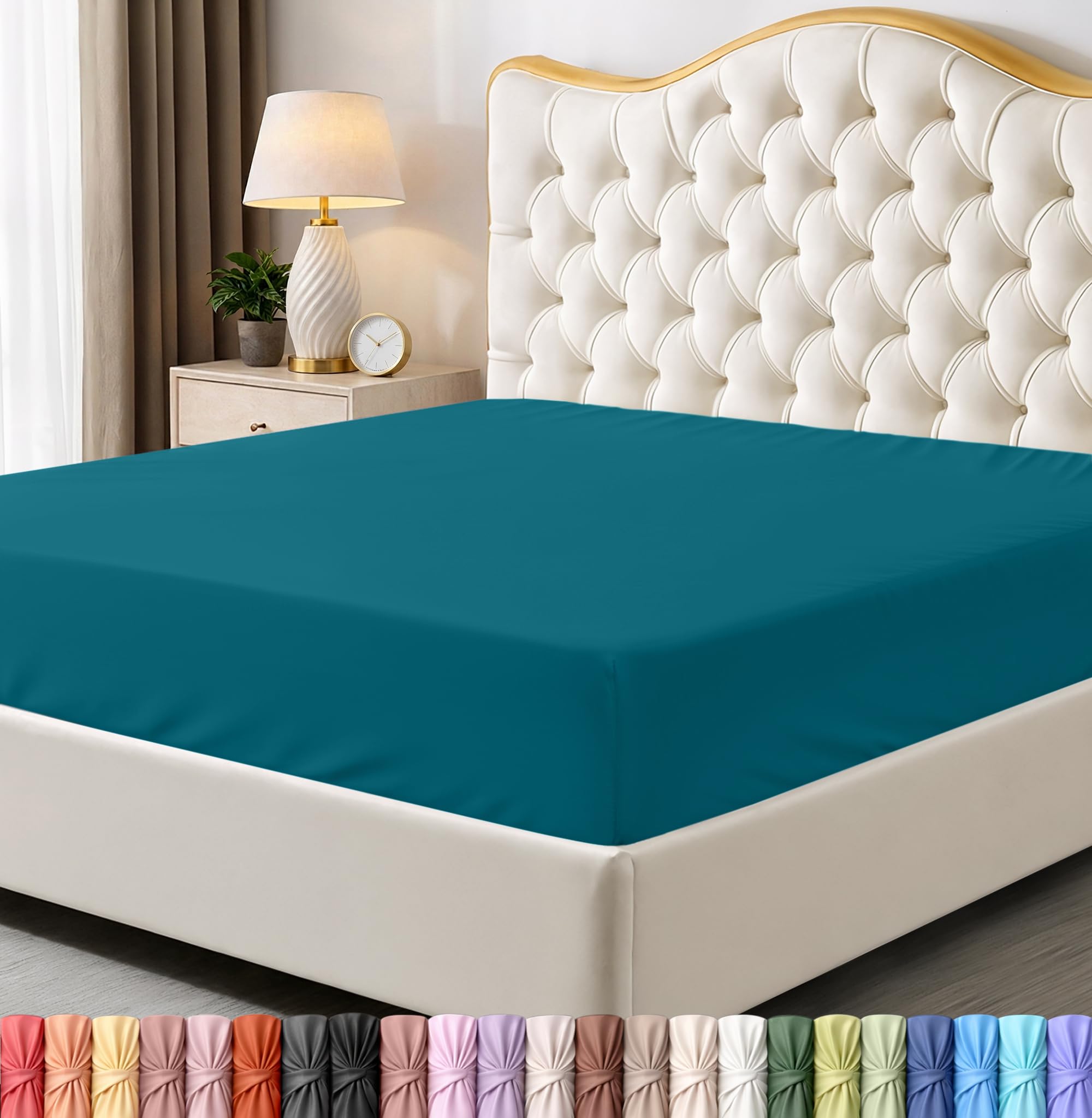 Utopia Bedding Fitted Sheet King, White - Deep Pocket 14 inch (35 cm) - Easy Care - OEKO-TEX Certified - Soft Brushed Microfibre Fabric - Shrinkage and Fade Resistant - Bottom Sheet — view 101