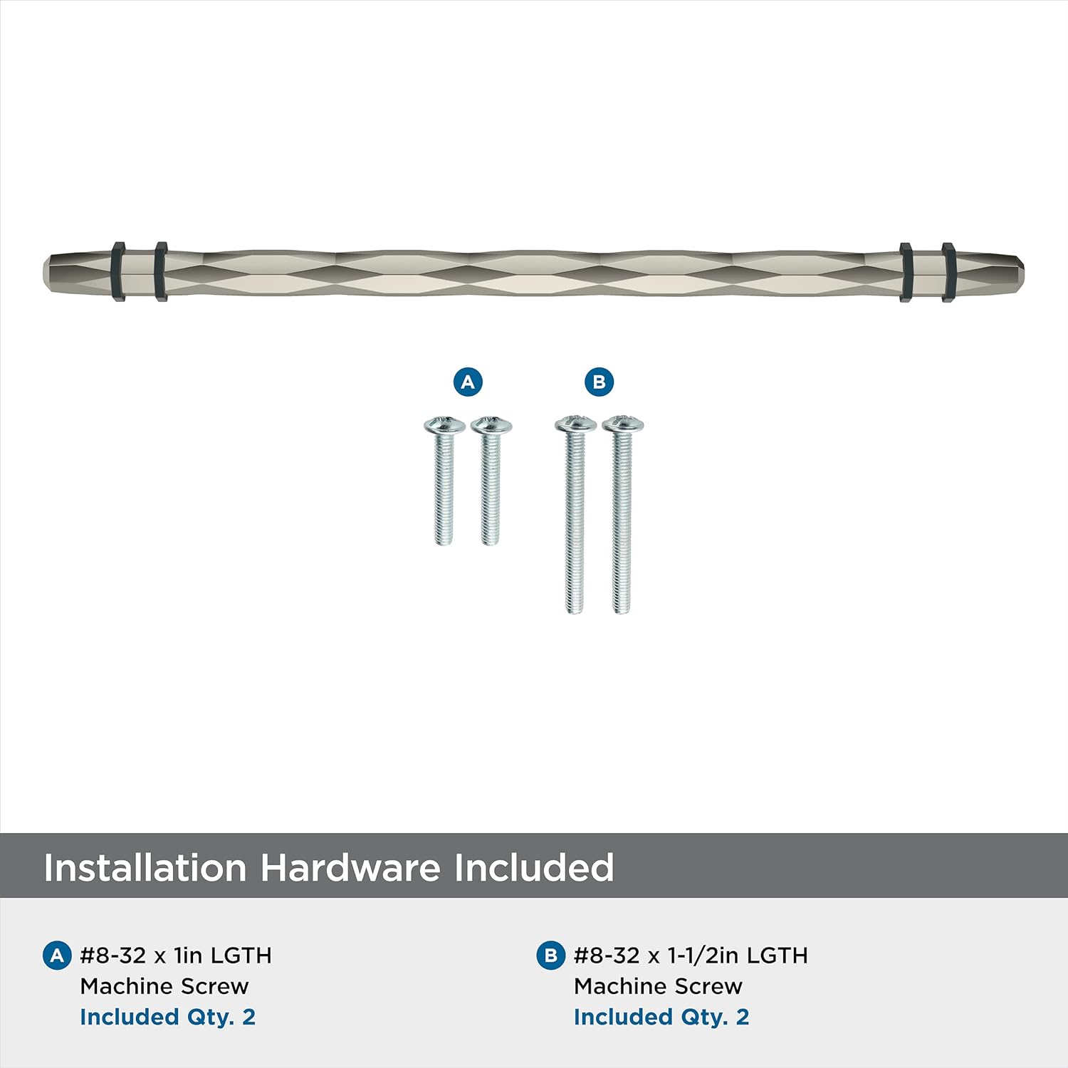 Amerock | Cabinet Pull | Polished Nickel/Black Bronze | 10-1/16 inch (256 mm) Center-to-Center | London | 1 Pack | Drawer Pull | Drawer Handle | Cabinet Hardware