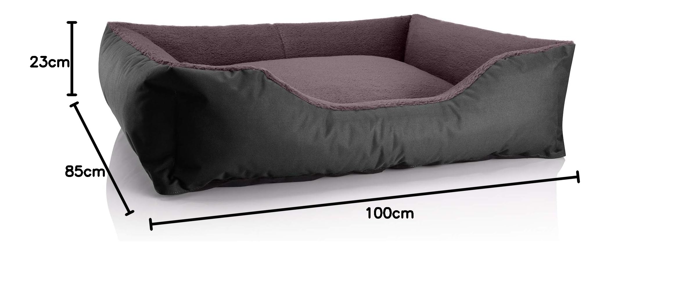 BedDog Legowisko dla psa TEDDY, sofa dla psa z Cordury i weluru z mikrofibry, nadające się do prania legowisko dla psa z krawędzią, poduszka dla psa, czterokątna, do użytku wewnątrz i na zewnątrz,