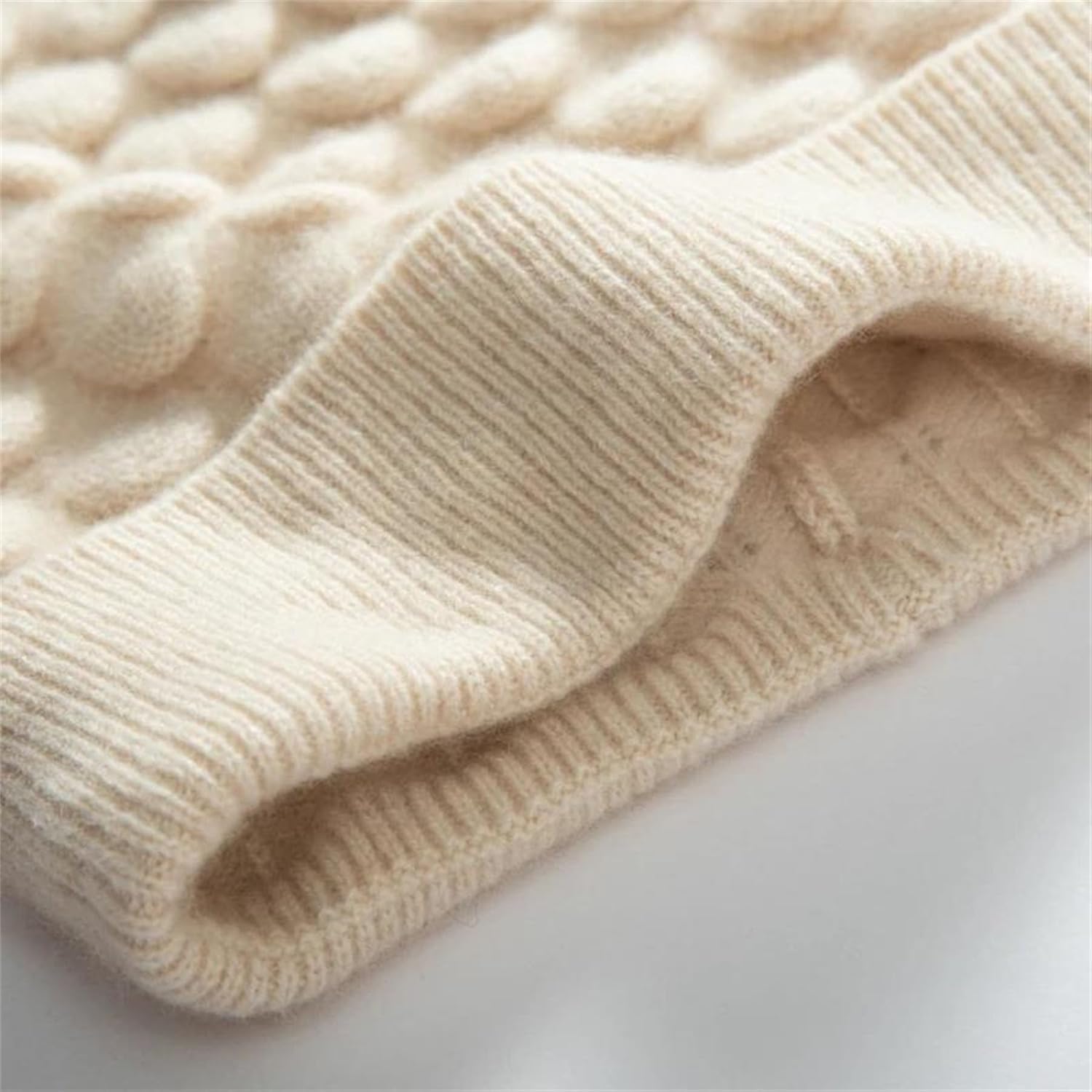 Women's Slouchy Casual Stretchy Beanie Men's Solid Color Soft Warm Chunky Cable Knit Hat Cold Weather Skull Cap