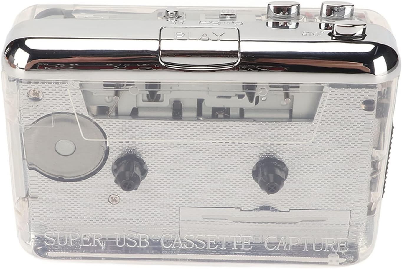 Dioche Cassette to MP3 Player with USB C Portable Tape Converter for Clear Playback, 3.5mm Support, Rechargeable or Battery Powered for Home and Car Use