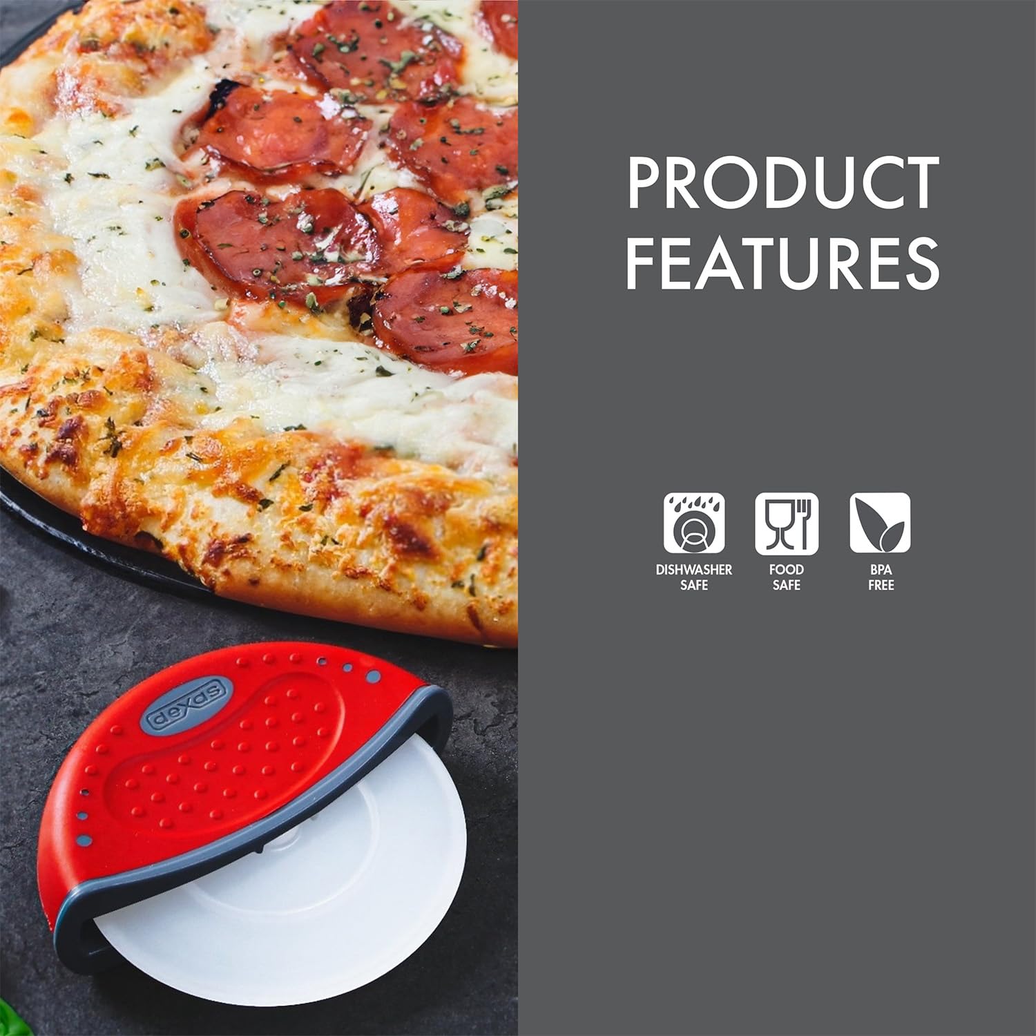 Amazon.com: Dexas One-Handed Rolling Pizza Cutter, 4 Inch Nylon
