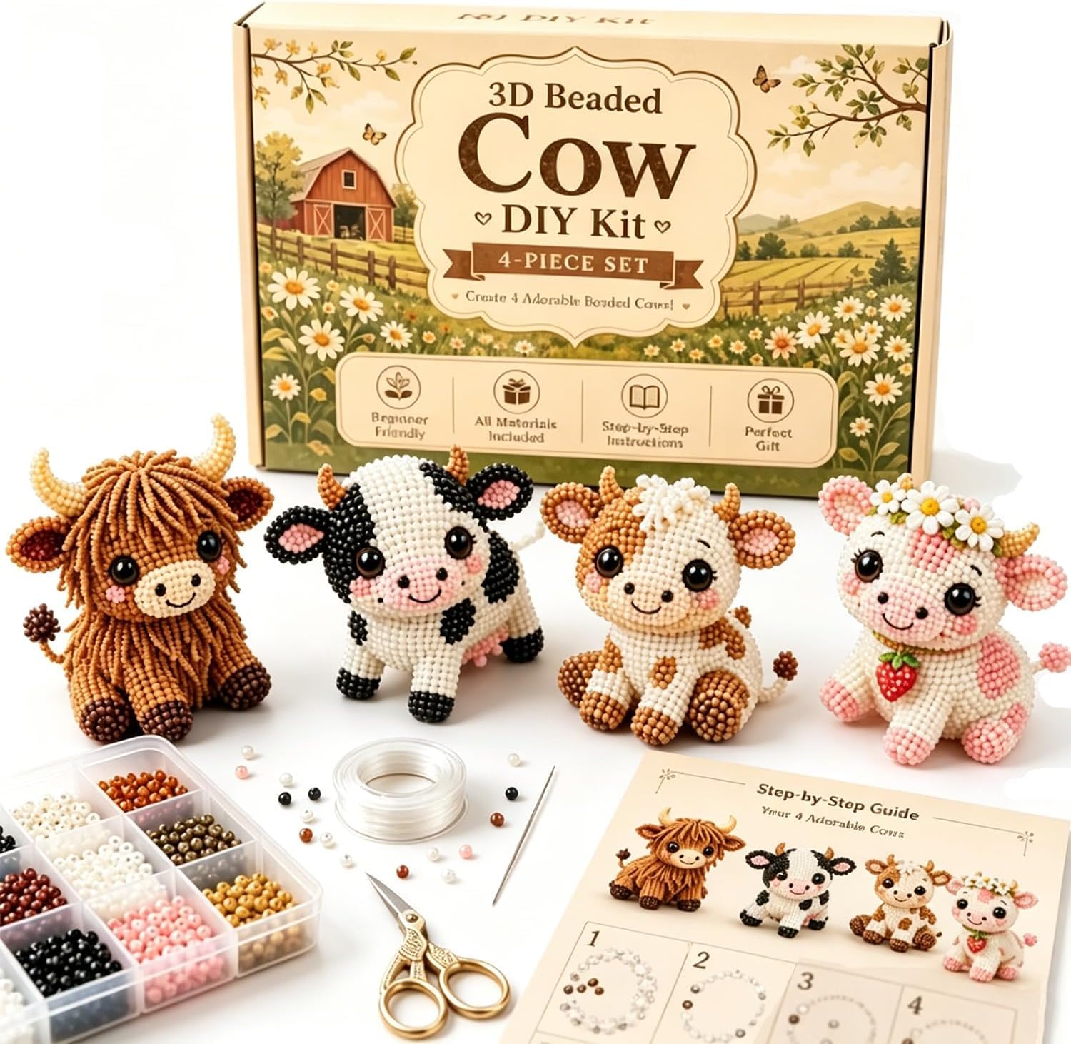 3D Creative Beaded Mini World DIY Kit Collection,Tiny 3D Beaded Animal DIY Kit with Instructions, Petite Beads Animal Craft Set, Creative Jewelry Art Craft Gifts for Craft Lovers