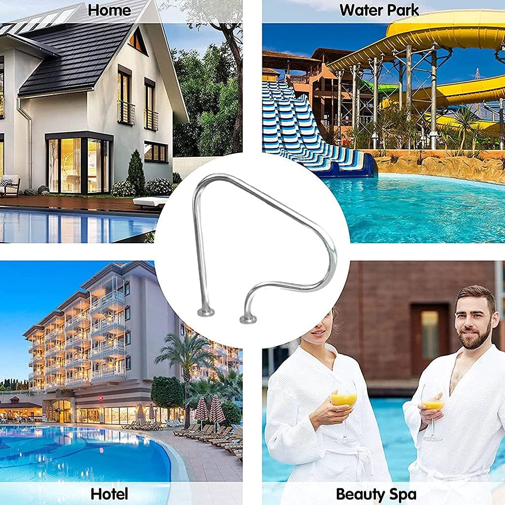 Pool Rail Pool Handrail,Sturdy Pool Safety Handrails Pool Handrail Swimming Pool Hand Rail Ladder Step Handrail Swimming Pool Stair Rail