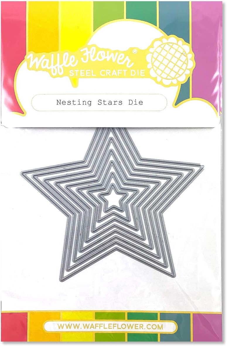 Waffle Flower Nesting Stars Die-This die Set Includes 8 Nesting Dies