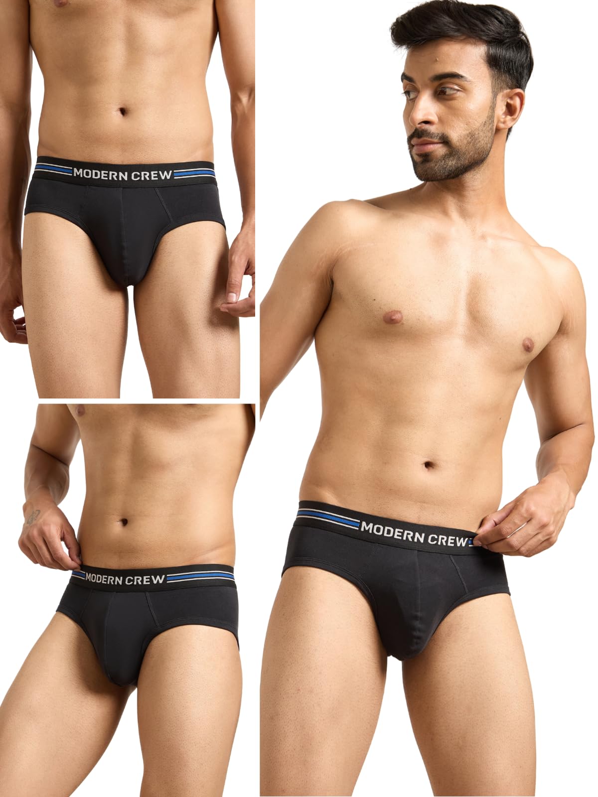Modern Crew CoolSense Cotton Briefs for Men| Super Combed Cotton with Stretch, Stay 3 Degrees Cool & Fresh, Anti-Bacteri