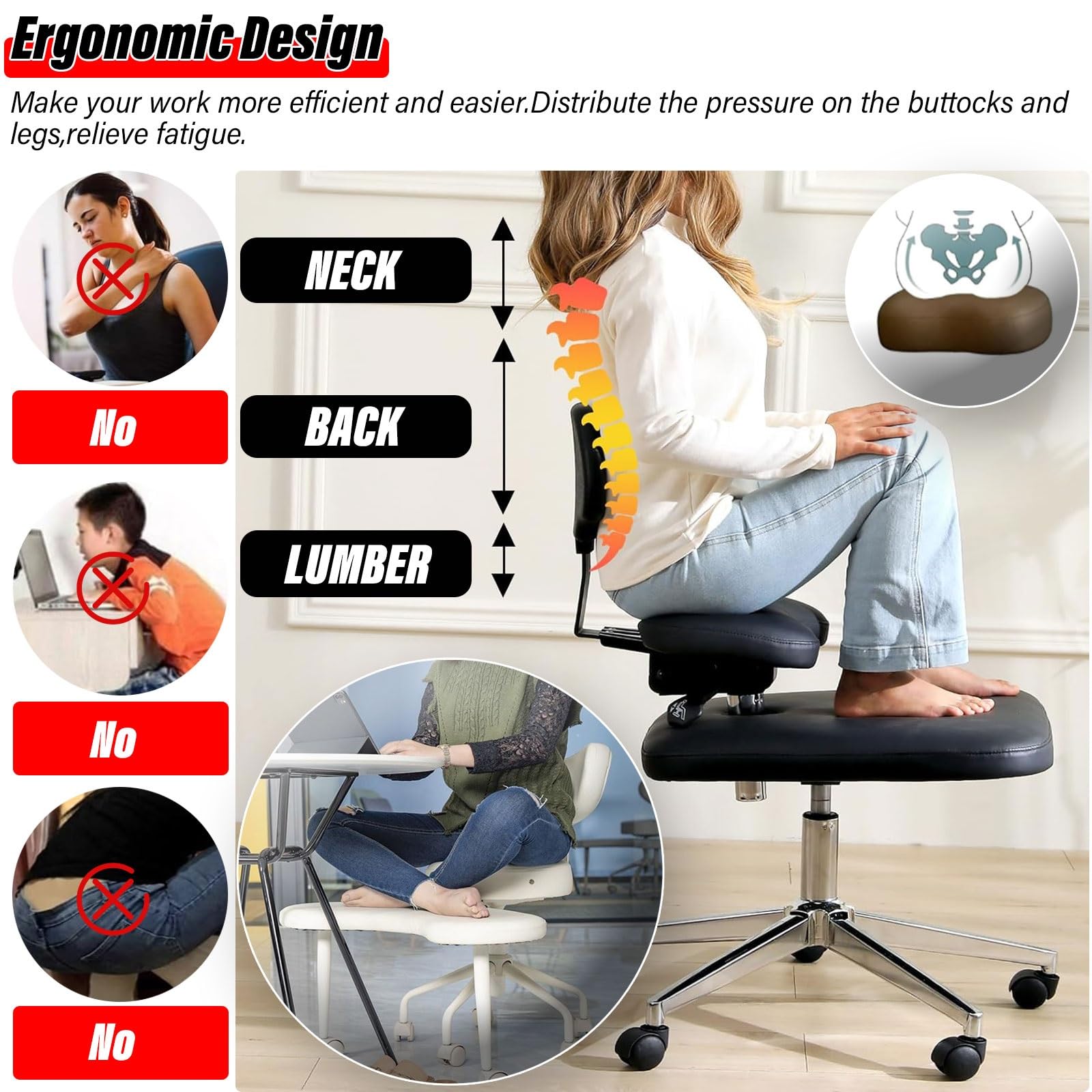 Amazon.co.jp: 取り外し可能な背もたれとホイール付きあぐらオフィス