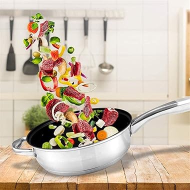 Kitchen Cooking Pot &amp; Pan Cookware Sets Cookware-Set 5-Piece Cooking Pot Set Made of Stainless Steel with Glass-Lids All 