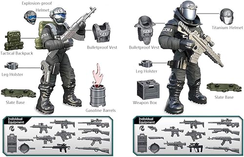 Miniatura 4 de YEIBOBO ! Figura de acción de las fuerzas especiales con armas militares y accesorios