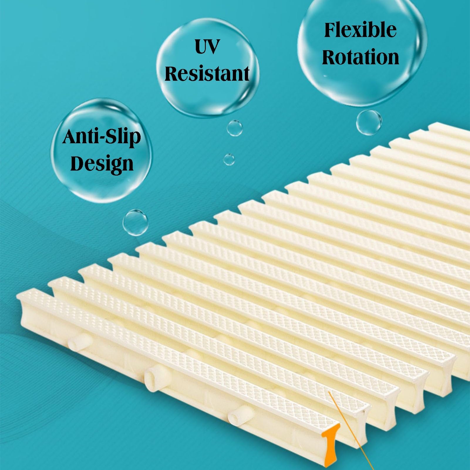 Genérico Rejilla Flexible para desagüe - Rejilla empalmable para canalones con Textura romboidal para aceras y cercas de jardín - 4 Piezas (18 x 100 cm) - Cubierta Resistente para desagüe