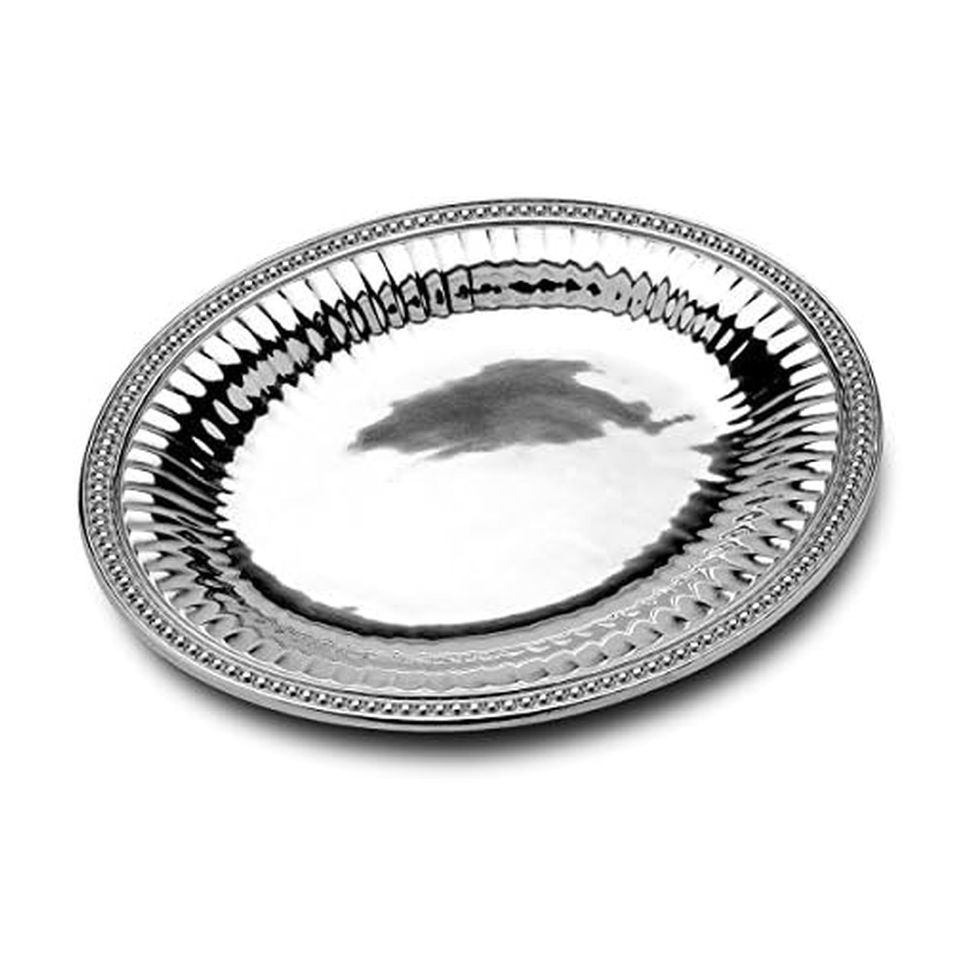 Wilton ArmetaleFlutes and Pearls Oval Serving Tray, 15.5-Inch-by-17.75-Inch