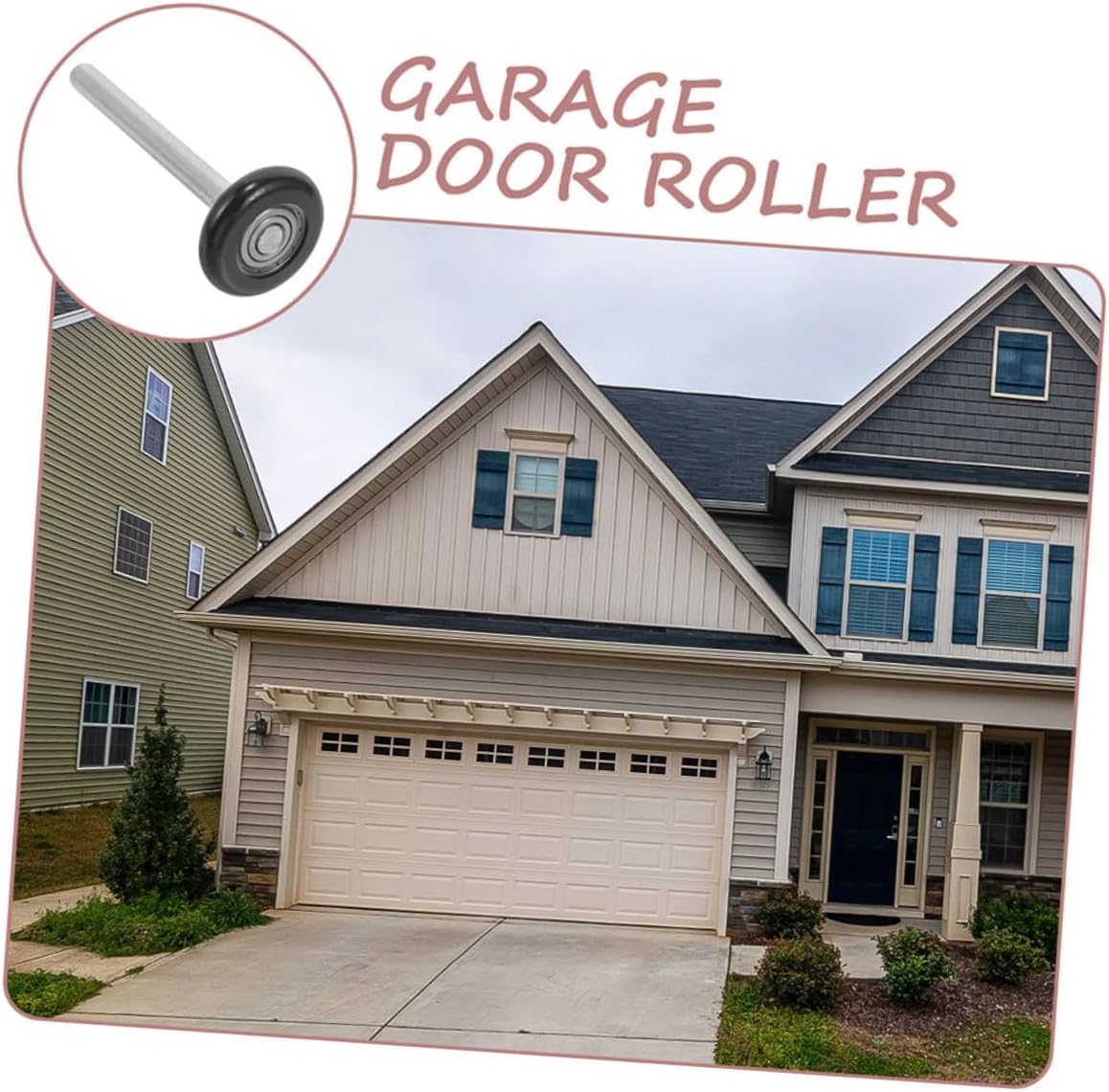 Outanaya 6pcs Nylon Garage Door Rollers Durable Precision Wheels with Stem Quiet Operation High Load Capacity Easy Installation for Smooth Door Performance