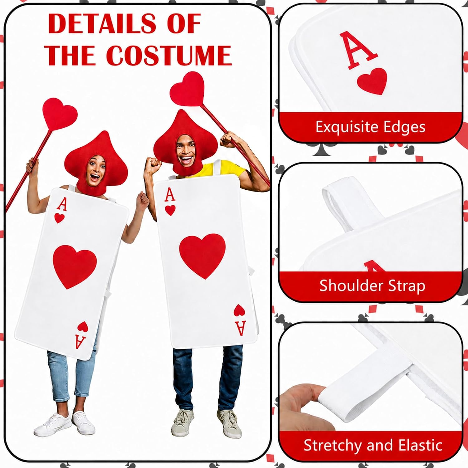 Tellingyou 3 Pcs Halloween Poker Costume Adult