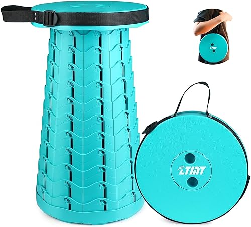 Silla de camping plegable portátil y ligera para adultos, taburete plegable resistente con correa de hombro ajustable, perfecta para picnic, playa,