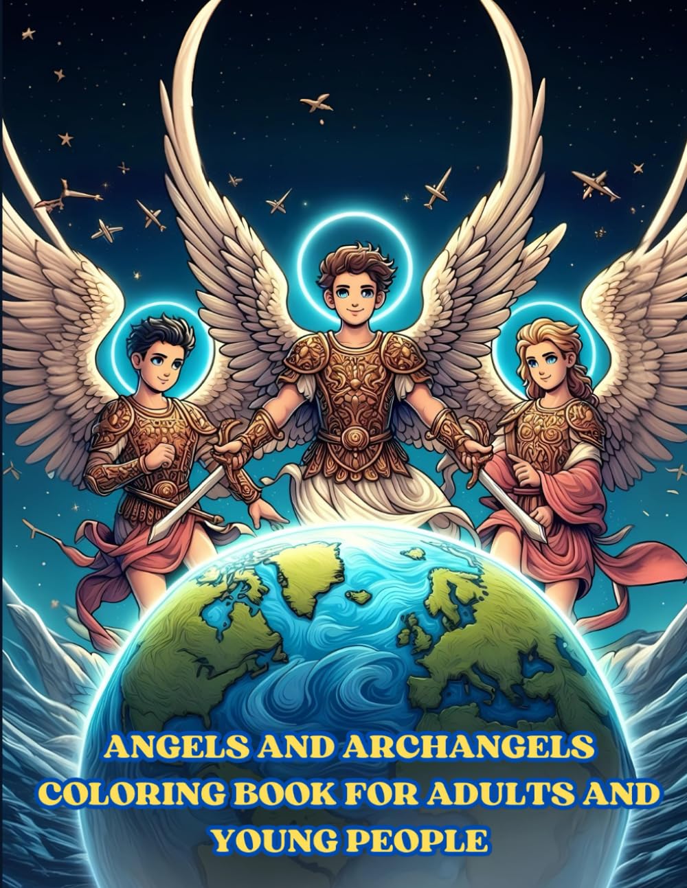 ANGELS AND ARCHANGELS COLORING BOOK FOR ADULTS AND YOUNG PEOPLE
