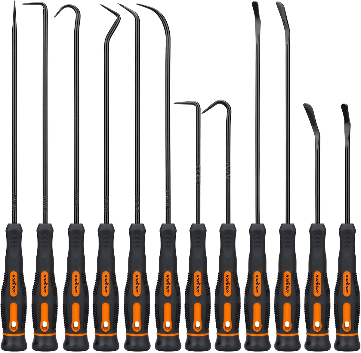 HORUSDY 12-Piece Precision Hook and Pick Set, Car Auto Oil Seal/O-Ring Seal Gasket Pick, Precision Hooks Puller Remover