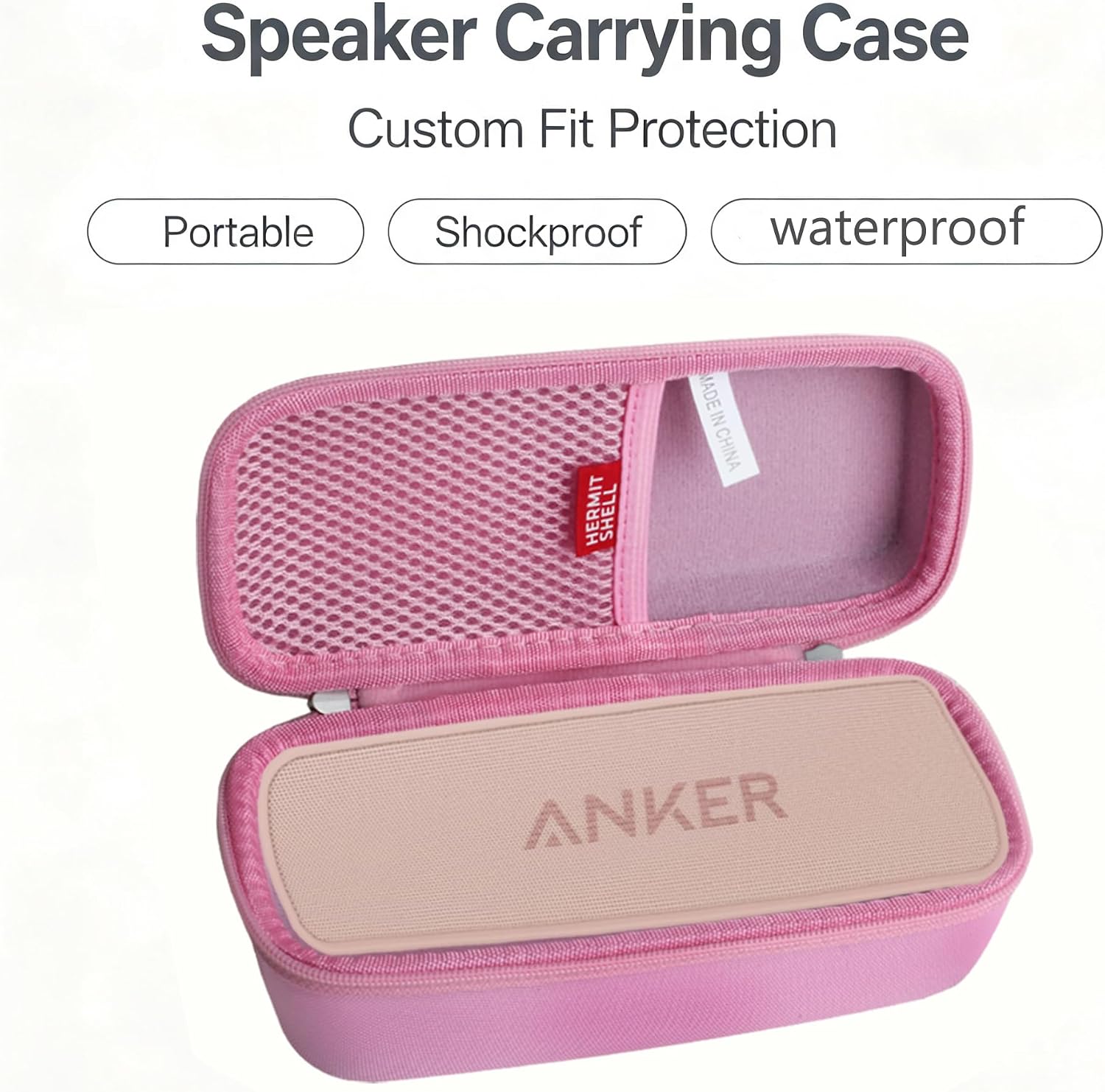 Hermitshell Hard EVA Travel Case Fits Anker SoundCore 2 Portable Bluetooth Speaker (Pink) image 2