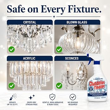 Berkland Chandelier Cleaner Spray, 32 oz - Drip-Dry, No-Wipe Formula