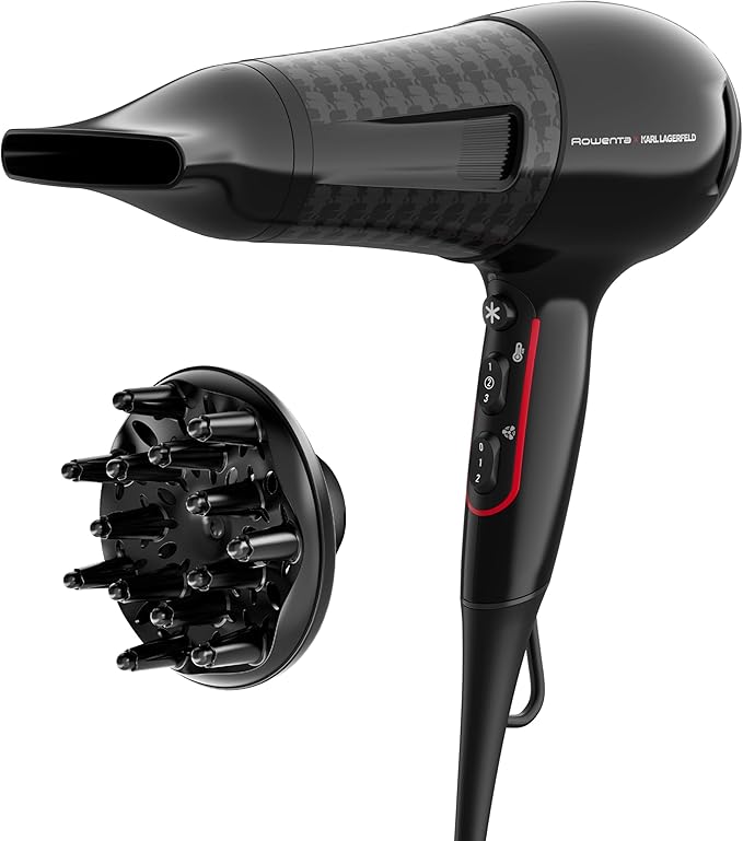Rowenta Powerline CV591L - Secador de pelo de 2300 W, Tecnología Effiwatts, 6 ajustes de velocidad/temperatura, Thermocontrol, generador iónico, reduce el encrespamiento, cabello suave y brillante