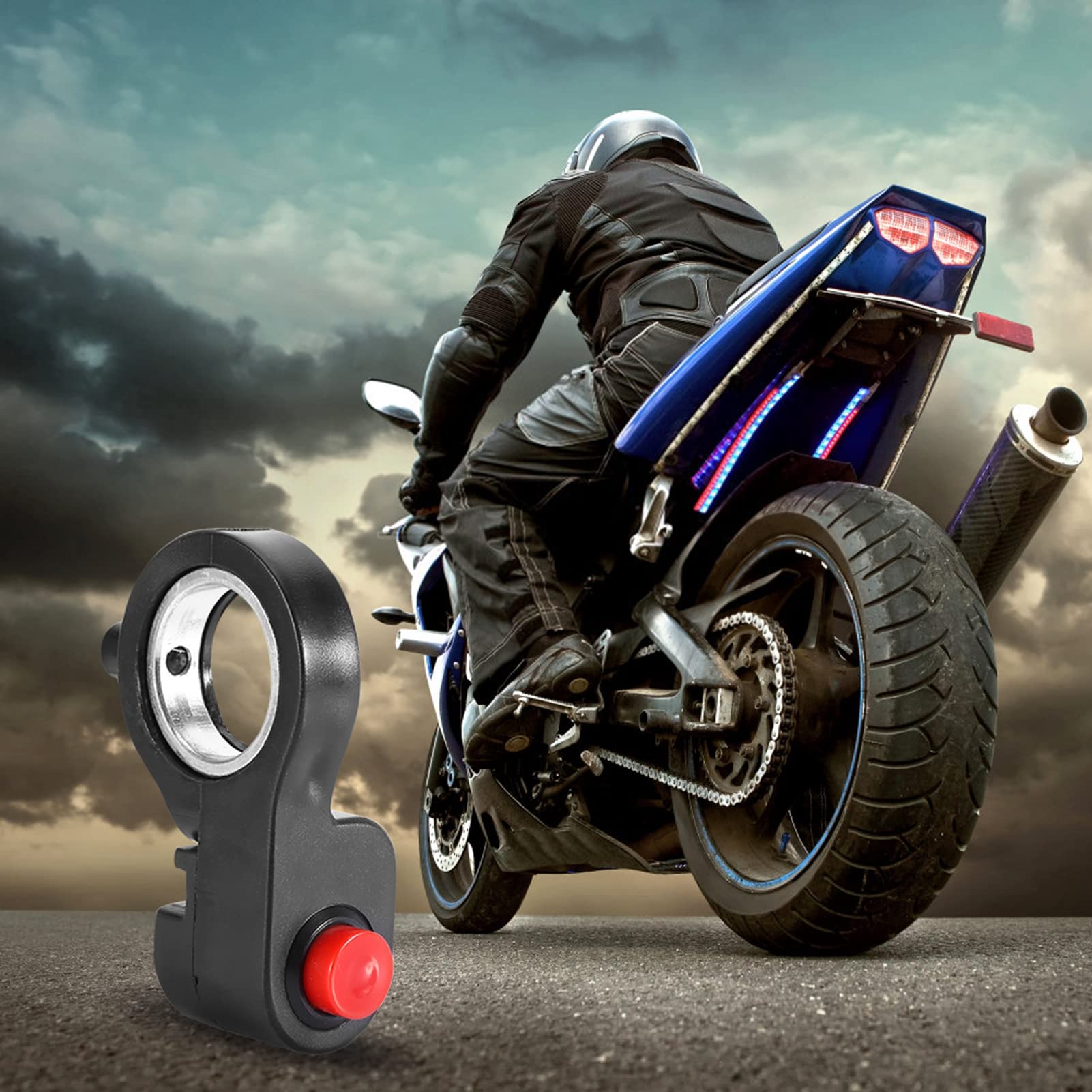 Avviamento a Clacson Per Manubrio, Manubrio Per Moto 7/8 ATV Avviamento a Clacson Per Bici Kill Switch On Off Pulsante Bello