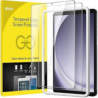 JETech Screen Protector for Samsung Galaxy Tab A11 / Tab A9 8.7-Inch 2025/2023 with Easy Installation Frame, Tempered Glass Film, HD Clear, 2-Pack