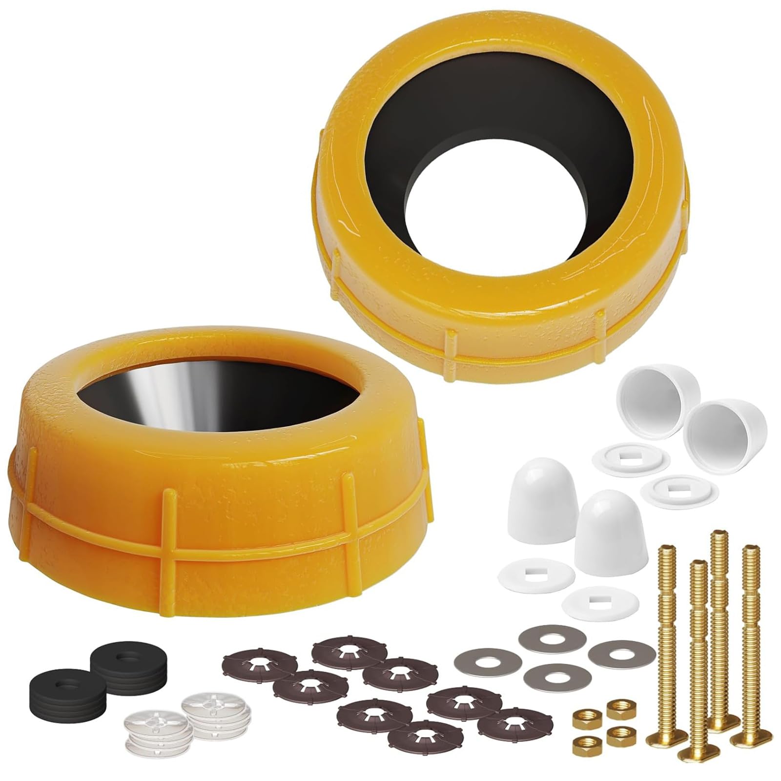 Jiingekk Multicolor Complete Toilet Flange Repair Set Bolts Washers Nut Strong Seal Wax