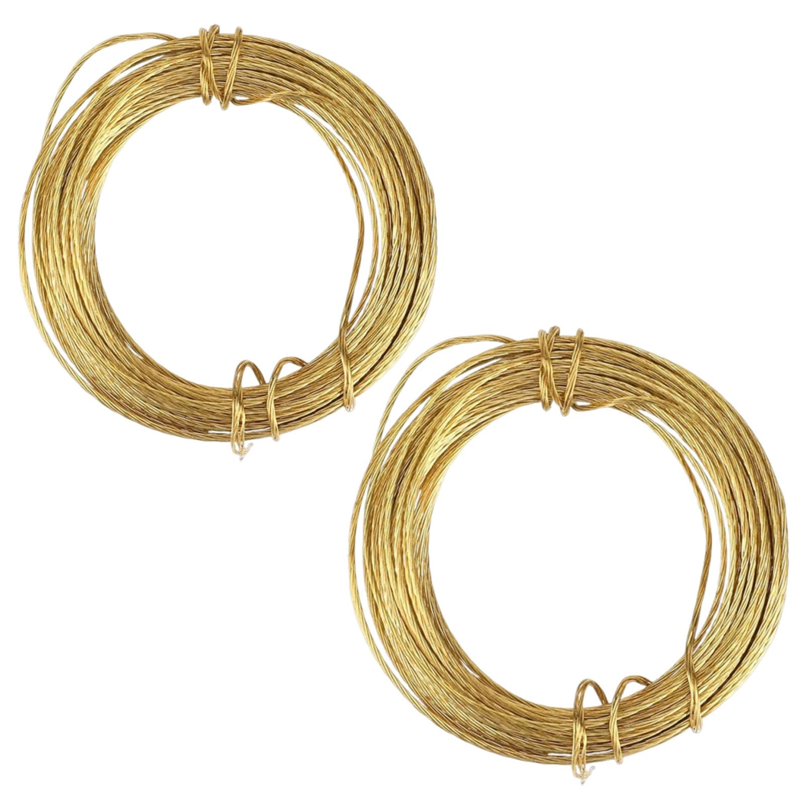 Dinghaole 2Pcs 10m Brass Painting Hanging Line (0.7mm) - Heavy-Duty Woven Metal Durable Painting Line for Framing Artwork, and Canvas