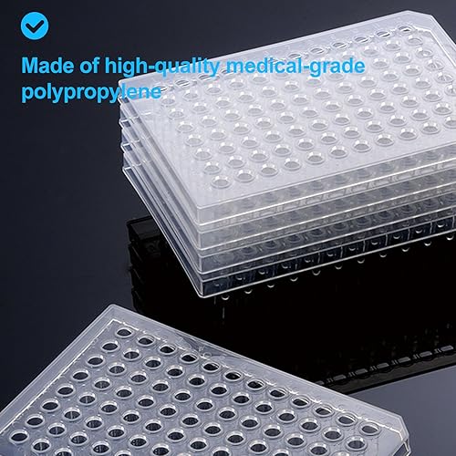 Miniatura 5 de Biologix - Placas PCR de 96 pocillos, media falda, color transparente, no estériles, caja de 100 unidades
