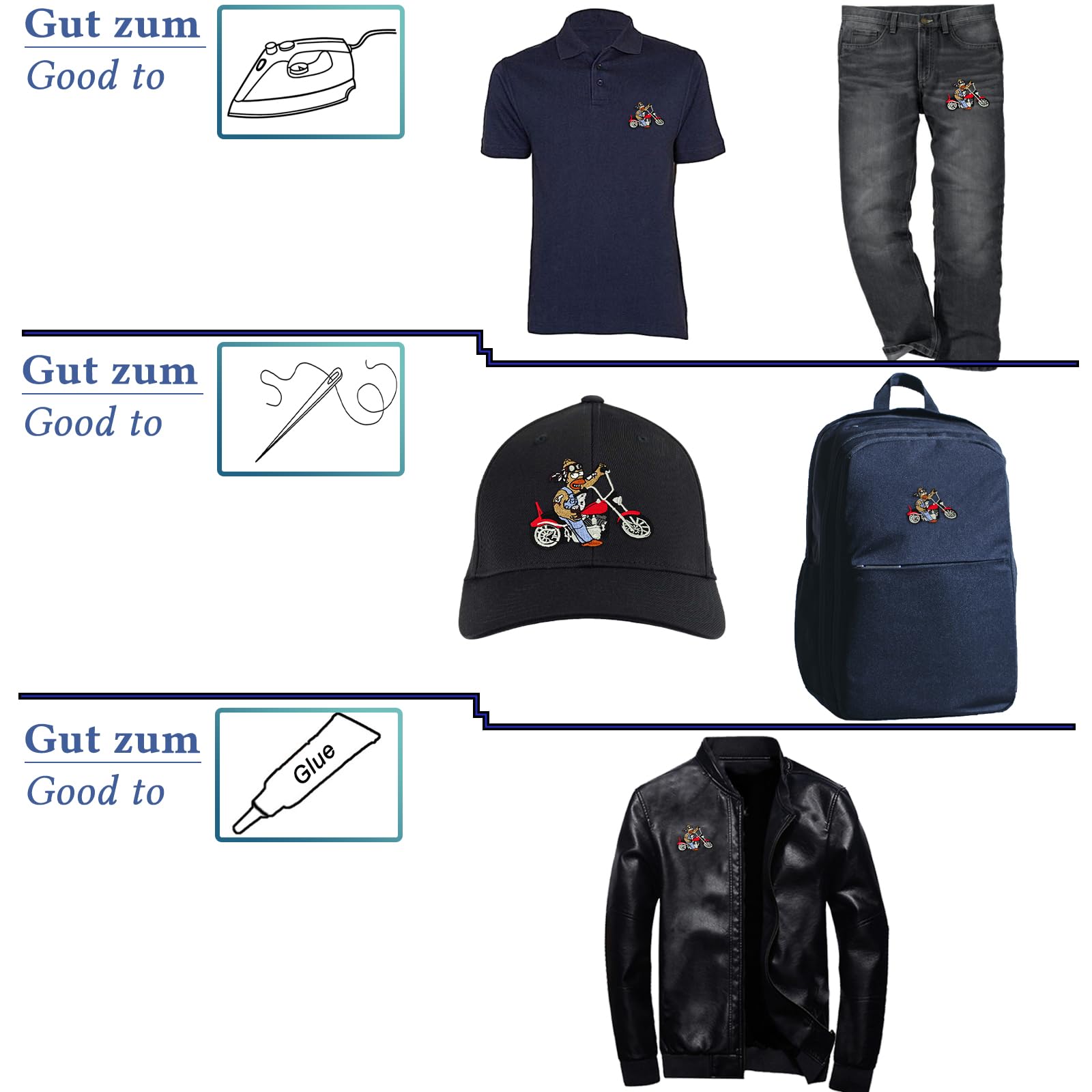 EMBROIDERED Iron On Patches Appliques Transfers Biker Patch Badges Get In Loser - Foto 9