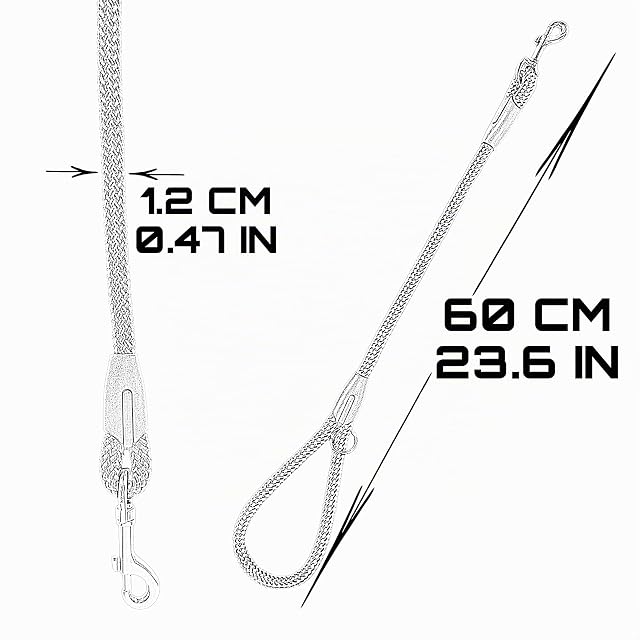Foto 5 de 5 de Correa Corta de Cuerda para Perros. Negro, 60 cm