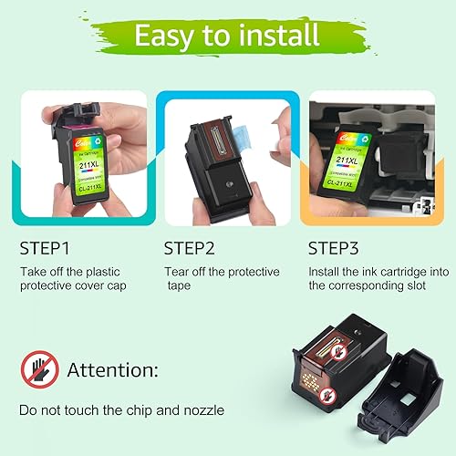 Miniatura 7 de greencycle Paquete de 5 cartuchos de tinta remanufacturados PG-210XL CL-211XL PG210XL CL211XL de repuesto para Canon 210xl 211XL 210 211 XL para