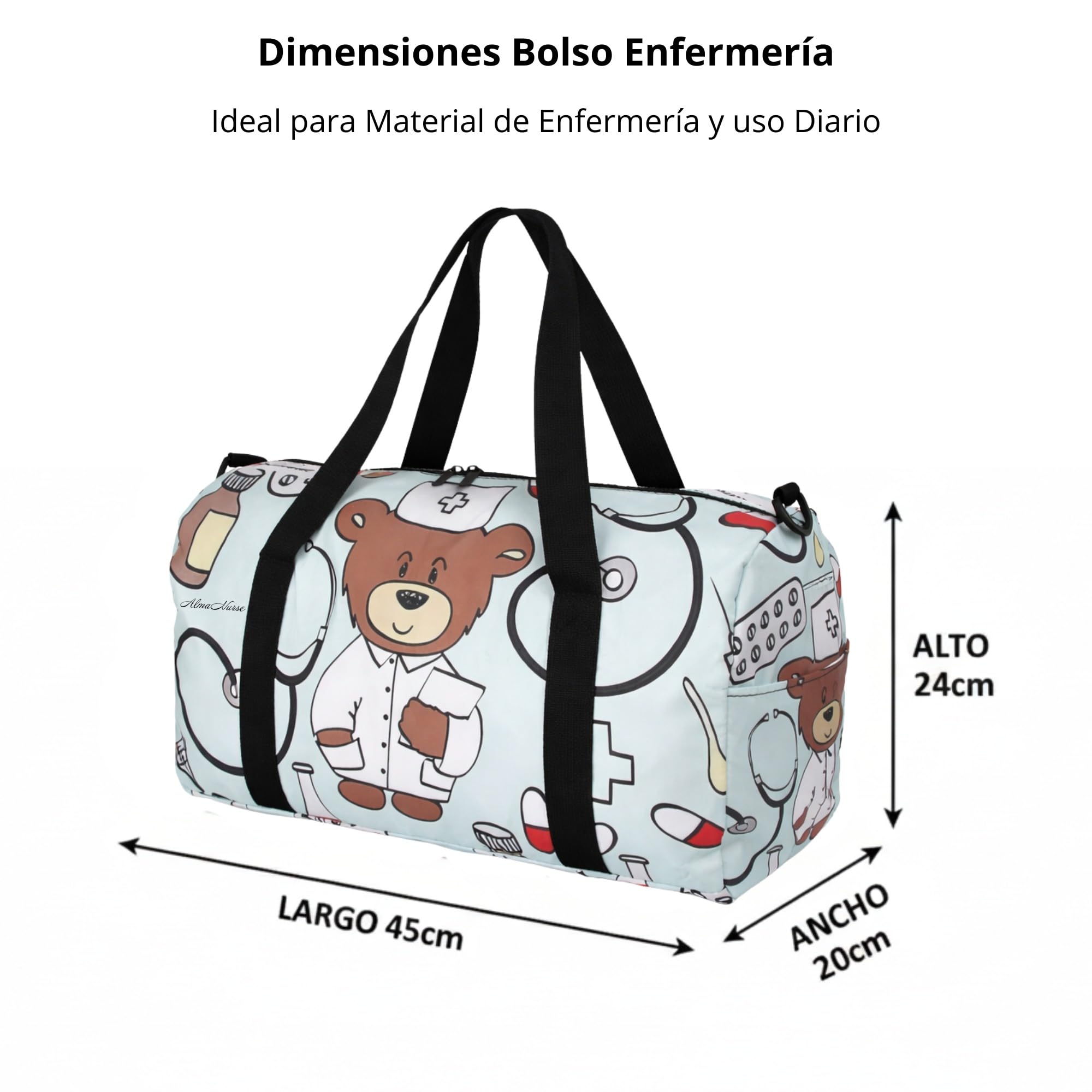 Bolso Enfermera Profesional Gran Capacidad Organizador Material Enfermero Hospital, Turnos y Guardias. Regalo Enfermera.