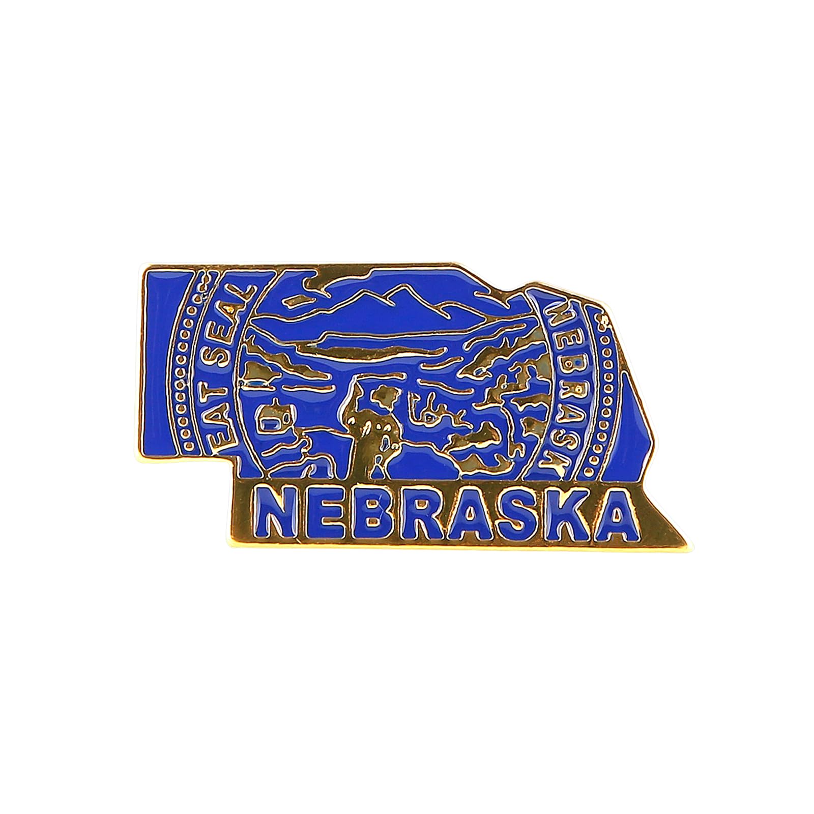 State Shaped Map Lapel Metal Pin Enamel Brooch Keepsake Beautifully Designed for Backpack Hat