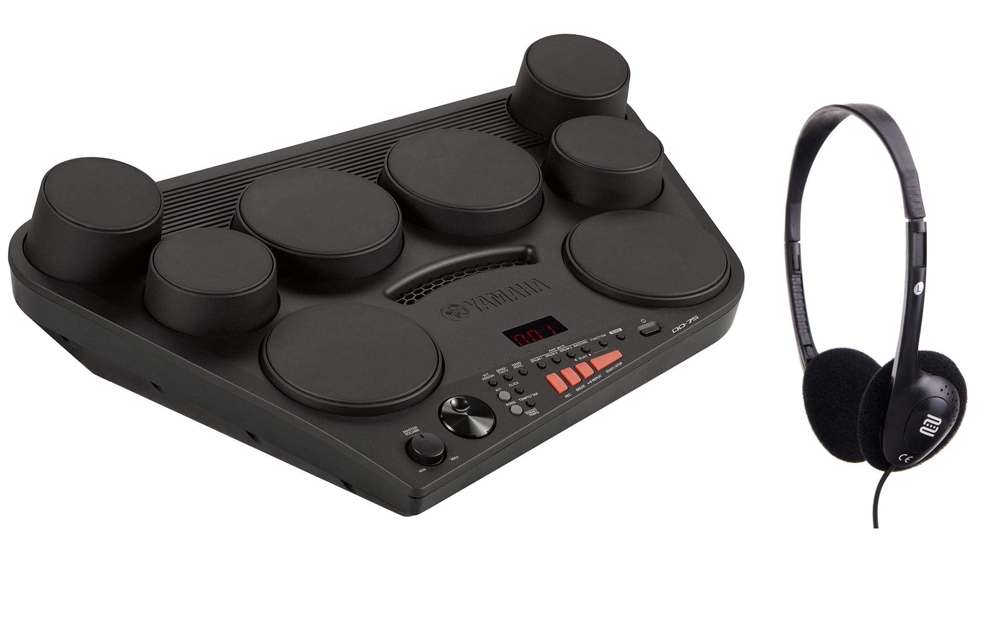 Yamaha DD de 75 S de Drum Set (Incluye auriculares y fuente de alimentación), color negro