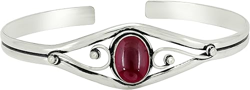 Miniatura 3 de Natural Gemstone Cuff Bangle Bracelets for Women Handmade Statement Birthstone Jewelry Adjustable Size for Perfect Fit Gift for Birthdays,