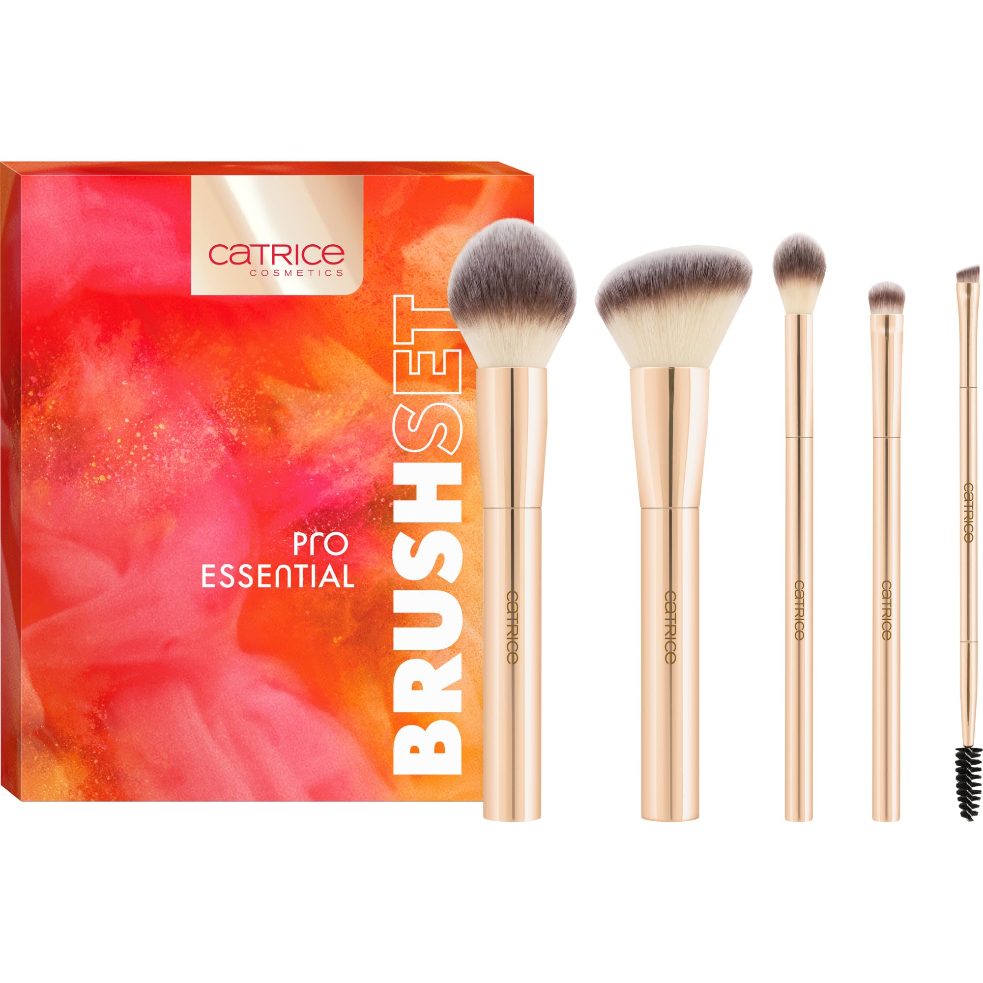 Catrice Pinsel Geschenkset Puderpinsel + Rougepinsel + Lidschattenpinsel + Augen-Blenderpinsel + Duo-Augenbrauenpinsel 5 Stk.