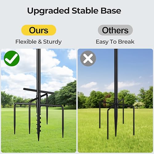 Miniatura 3 de Poste para pájaros de 92 pulgadas para jardín, postes alimentadores de pájaros con deflector a prueba de ardillas, 4 ganchos de pastor, soporte