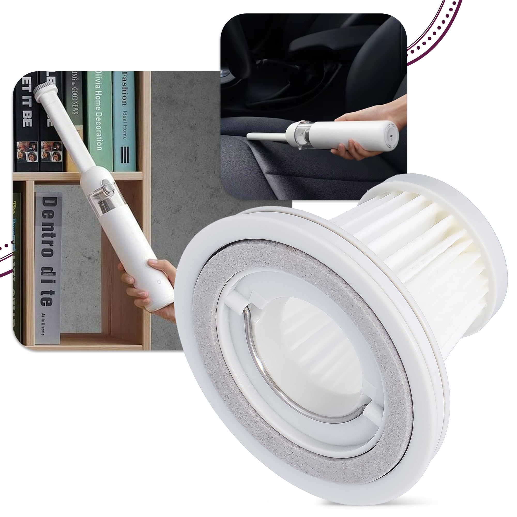 10x Vellto Filtro HEPA Para Aspiradora Compatible Con Xiaomi Mi Vacuum Cleaner Mini ECF Mijia SSXCQ01XY Lavable Alto Rendimiento Purificación Aire Filtrado Preciso