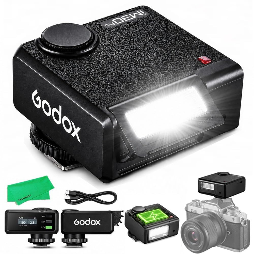 Godox iM30Pro iM30 Pro Mini Kamerablitz, GN15, 550 Blitze, 1,5 s Recycling Kamera Blitz, Auto & M Modus, Einzelkontakt-Blitzschuh, Speedlite für Sony Canon Fujifilm Nikon Leica Ricoh Olympus Panasonic