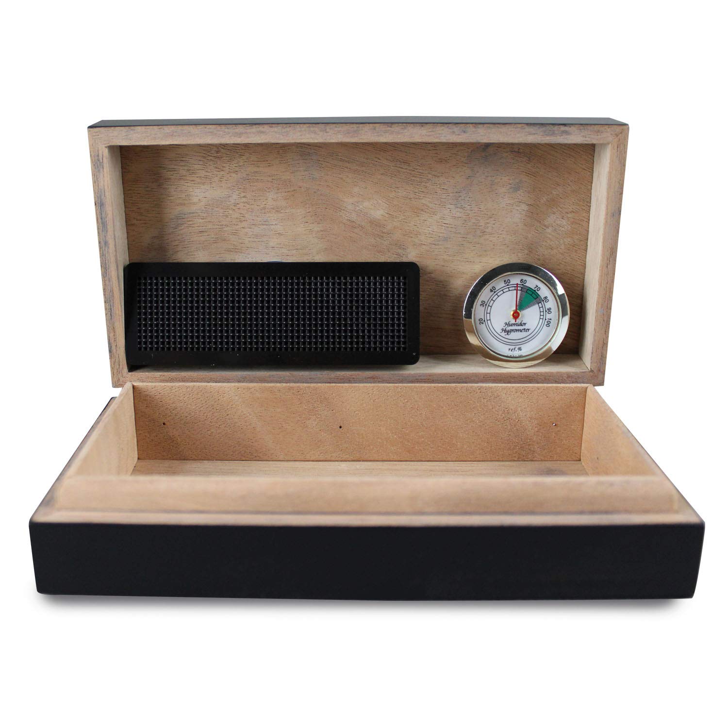 Egoist JK00179 Cave à cigares Humidor Humidificateur avec hygromètre - 5 cigares (Noir)