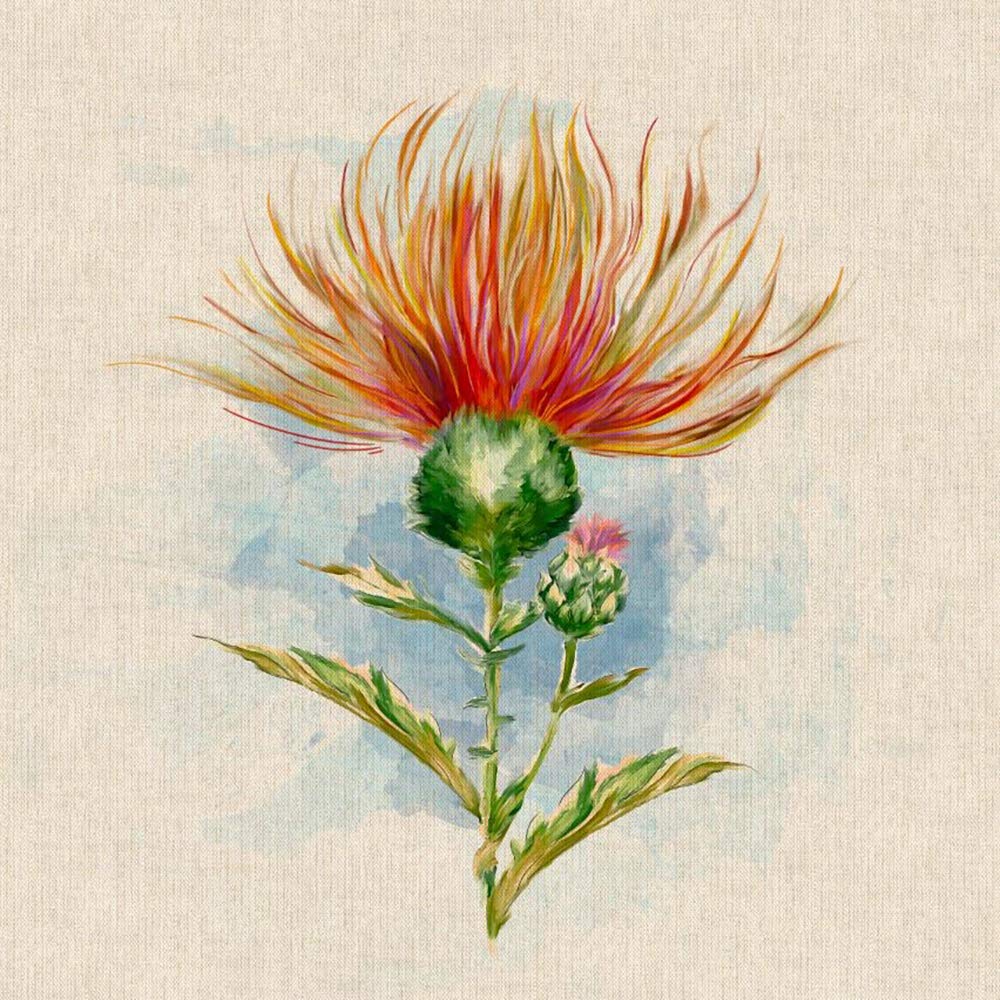 Discount Fabrics Ltd Highland Thistle Fabric Panels Animal Quilting For Cushion Bag Panels Fabric Linen Look (Highland Thistle)