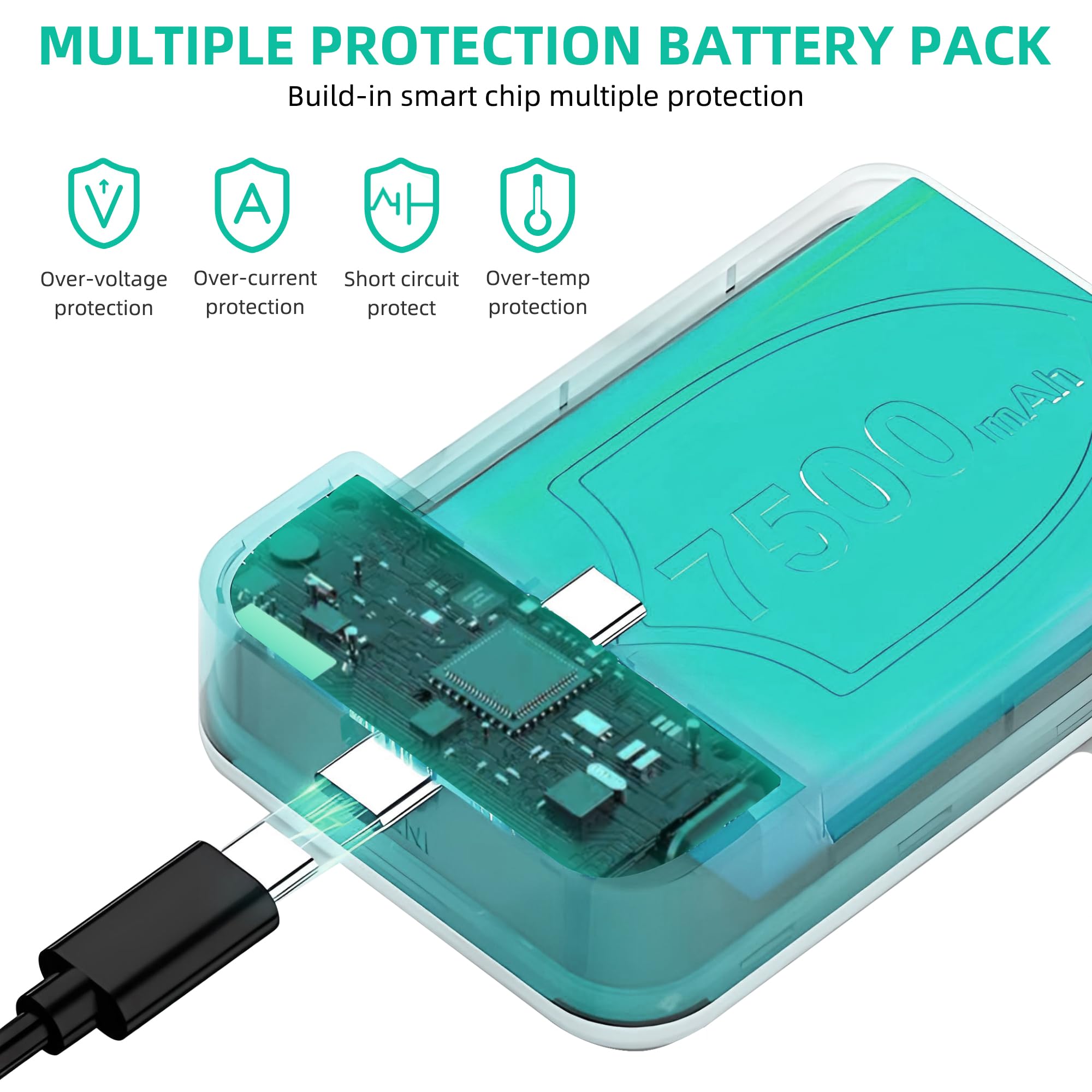 Batterie 7500 mAh et station de charge, pour accessoires Meta Quest 3/Quest 2, sangle de tête Noipsoi, batterie légère et portable, équilibre la pression de la tête et prolonge 3 à 4 heures de lecture