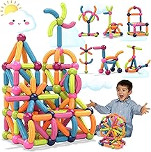 Umadiya® Jumbo Size Magnetic Sticks Building Blocks for Kids Magnetic Toys for Boys Age 3+ Year Old Educational Stem Learning Magnet Stick with Balls Game Set (25 Pcs Magnetic Sticks-Ball)