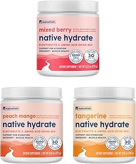 NativePath Hydrate Mixed Berry, Peach Mango, and Tangerine Trio Jar Bundle