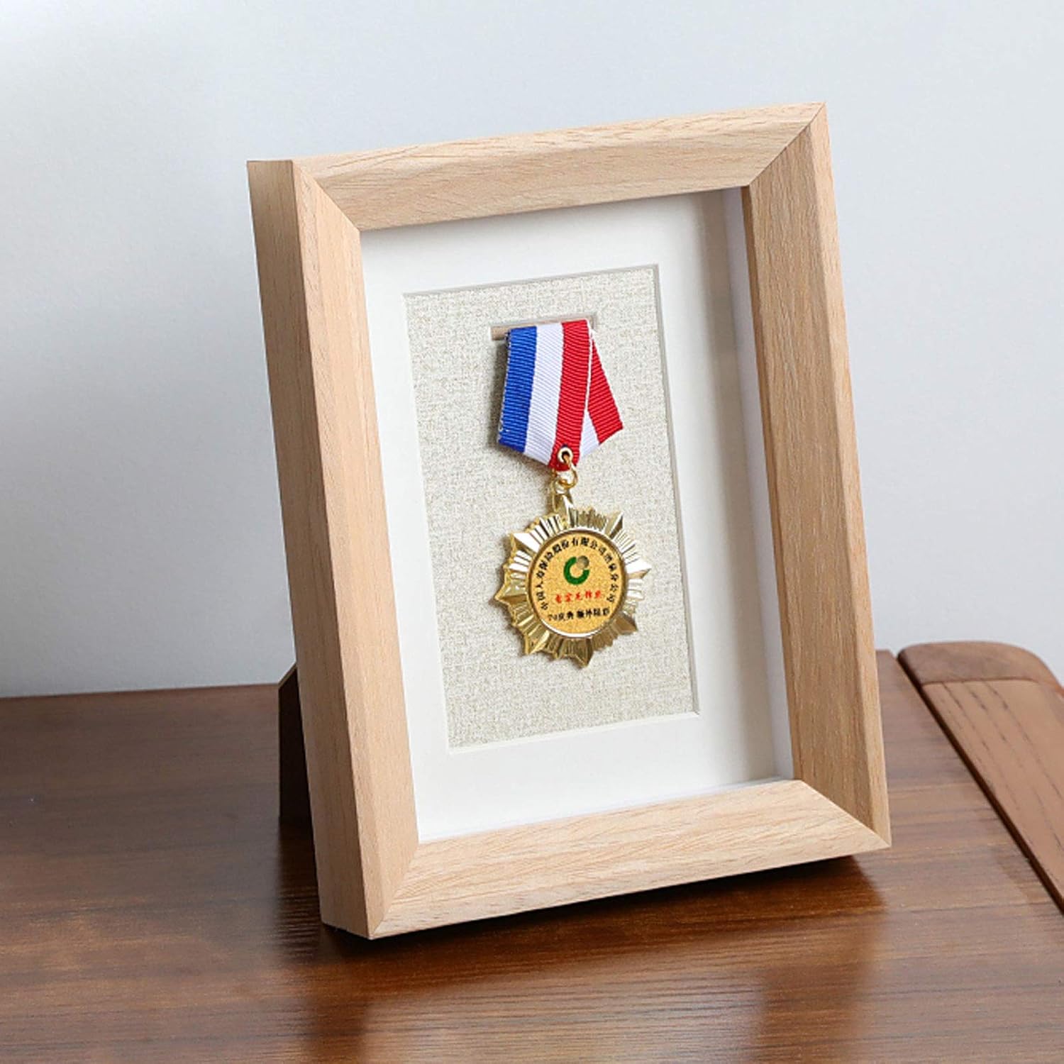 Cadre D'affichage En Bois Massif Pour Médailles De Marathon Avec