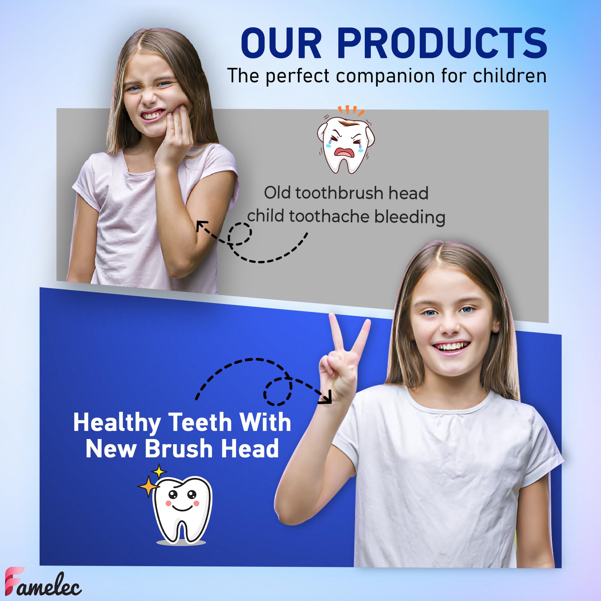 10 cabezales de cepillo de dientes para niños, apto para cepillo de dientes eléctrico Burst Kids, cerdas ultra suaves para una limpieza profunda, perfecto para cabezales de cepillo de dientes