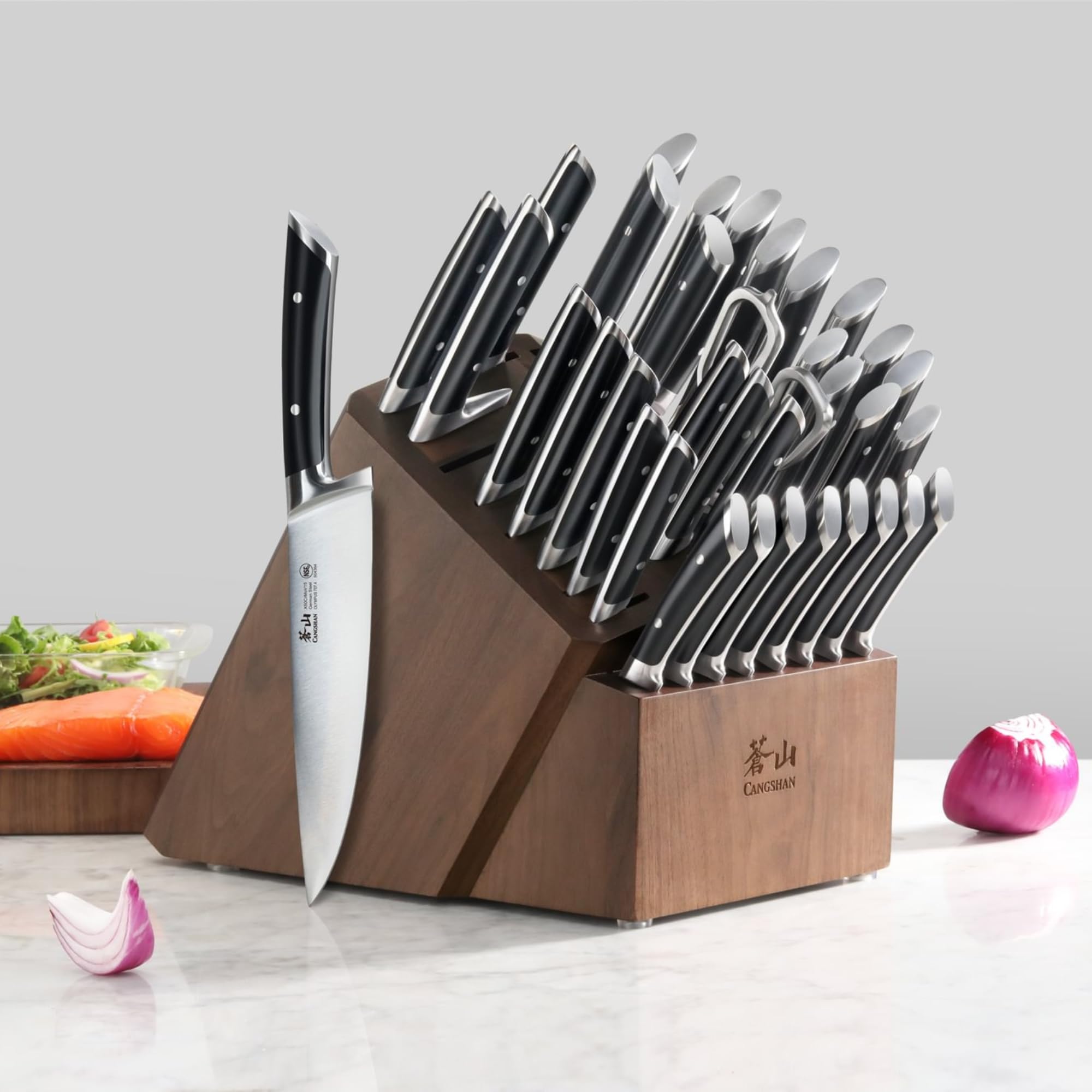 Amazon.com: Cangshan OLYMPUS Series 36-Piece Block Set, Forged