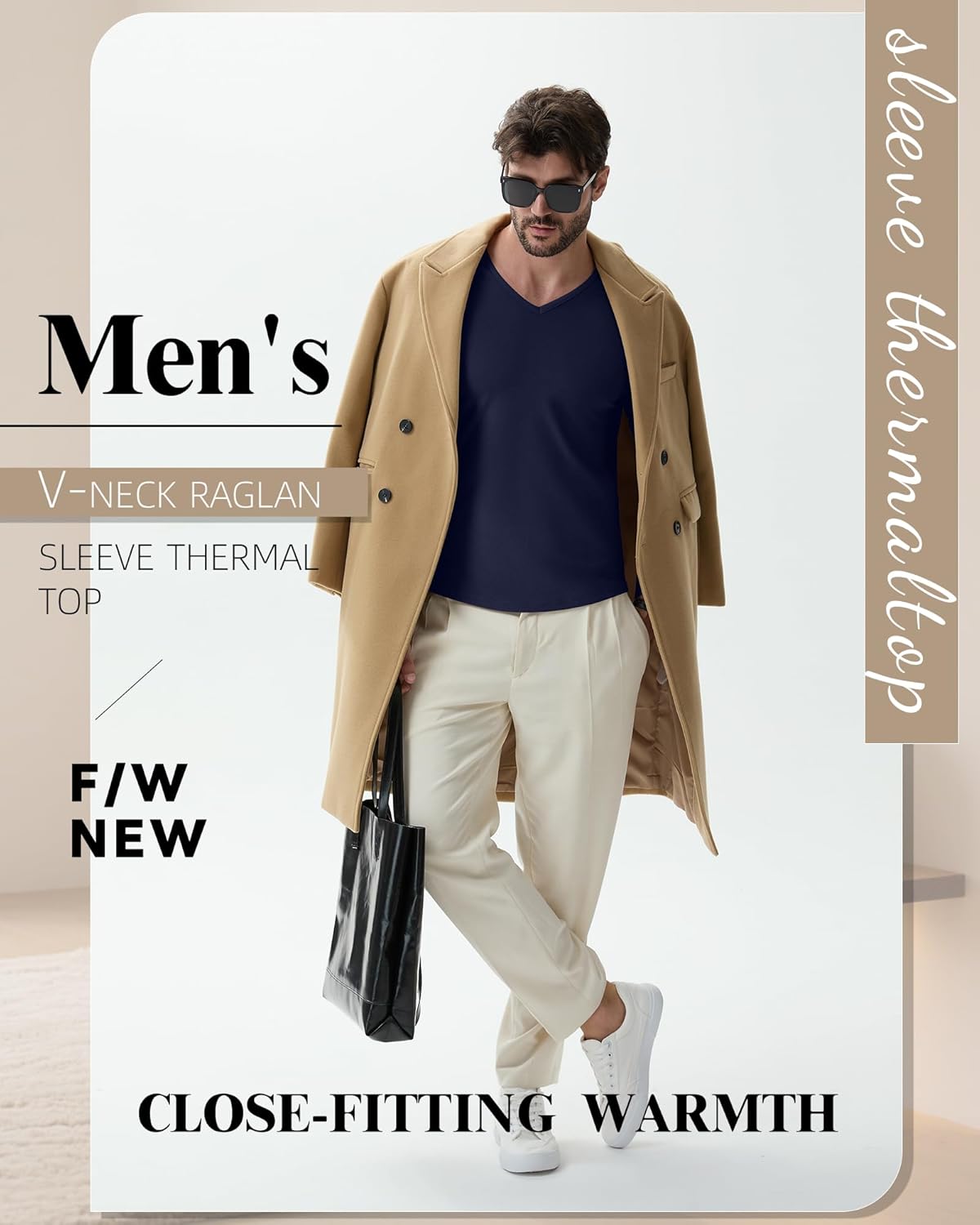 Riyiper 3 Pack Men's Thermal Shirts Long Sleeve Thick T-Shirt V Neck Fleece Undershirts Basic Comfortable Winter Layer Tops - Image 5