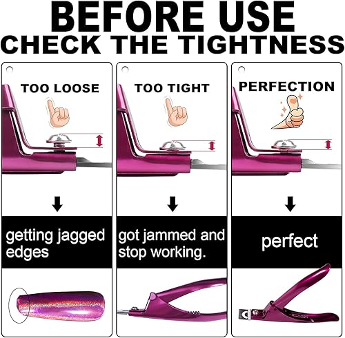 Miniatura 6 de Cortador de puntas de uñas, cortador de borde ajustable, de acero inoxidable, falso, acrílico, falso, manicura, pedicura, afilado, a prueba de