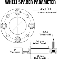 Vista 2 de Espaciadores de rueda centrados en el cubo de 1 pulgada 4x100mm para MX-5 Miata 1989-2005 2016-2025, espaciador de rueda forjado 4x100 de 4